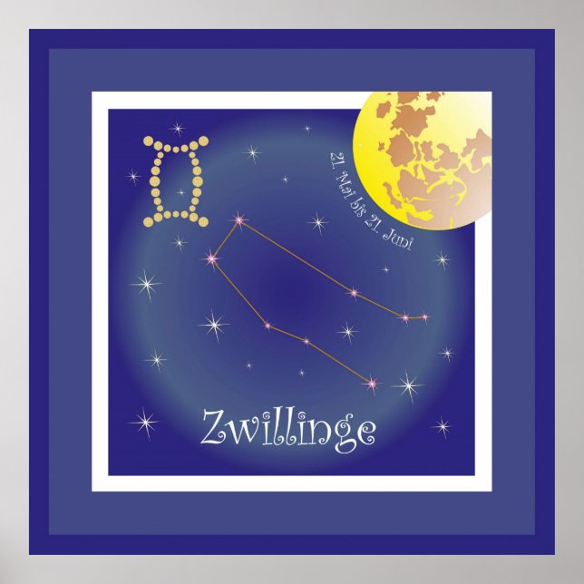 Póster Zwillinge 21 Mai bis 21. Poster Juni (Frente)