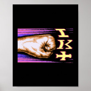 Póster Zx Spectrum C64 Karate 8 bits Retro