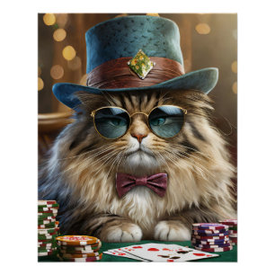 Póster ZZ Tophat, tarjetas para jugar al gato furtivo