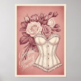 Pósteres Vintage Rosa Corsé Impresión