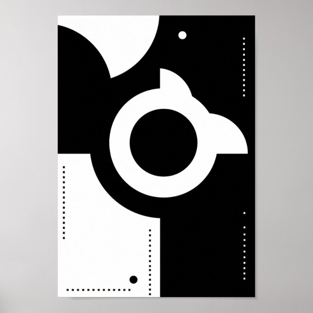 Pósters abstractos modernos en negro y blanco (Frente)
