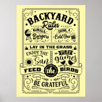 POSTERS AL AIRE LIBRE - Reglas del patio trasero