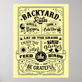 POSTERS AL AIRE LIBRE - Reglas del patio trasero