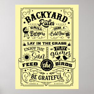 POSTERS AL AIRE LIBRE - Reglas del patio trasero
