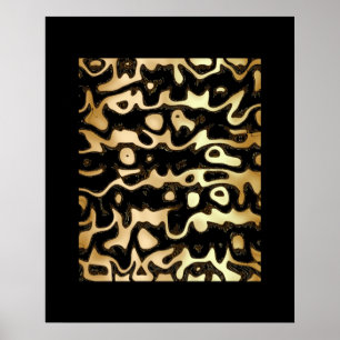 Pósters Arte Abstracto África Oro Negro ZIZZAGO