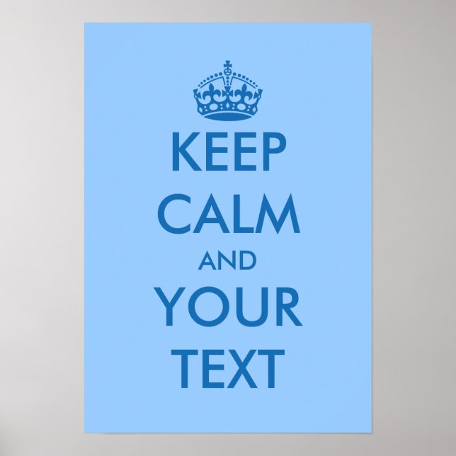 Posters Blue KeepCalm | plantilla de Personalizabl (Frente)