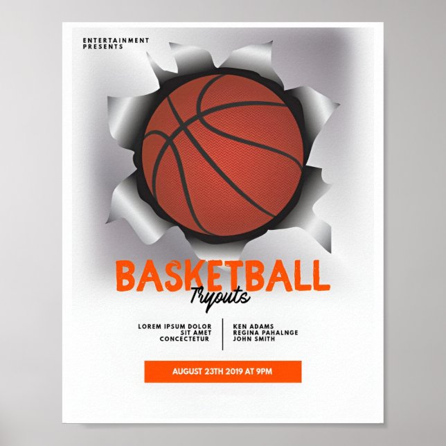 Posters clásicos de baloncesto de noche (Frente)