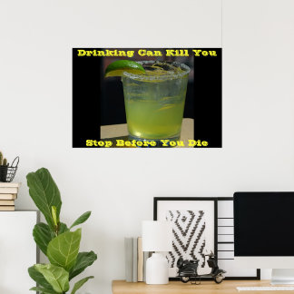 posters contra el consumo de alcohol en verde