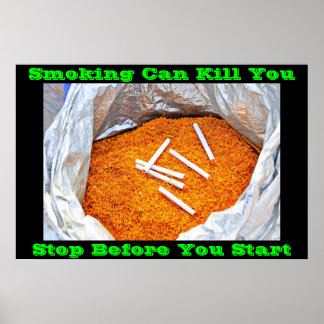 posters contra el tabaco en verde