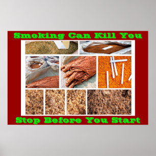 posters contra el tabaco en verde
