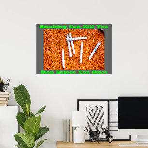 posters contra el tabaco en verde