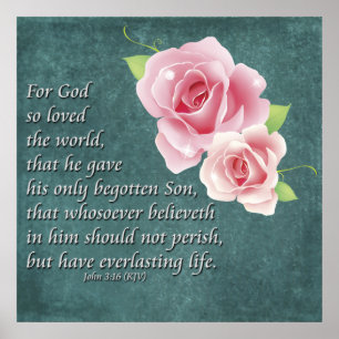 Posters cristianos Rosas Biblia Escritura Juan 3:1