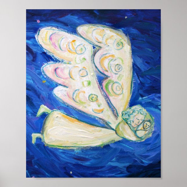 Posters de arte de ángel de guarda durmiendo (Frente)