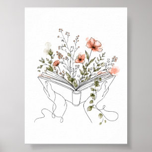 Pósters de Arte de Línea Botánica de Blooms Book