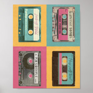 Pósters de Arte Gráfico de Cintas de Casete Retro