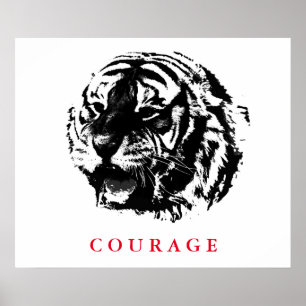 Posters de arte pop del tigre motivacional