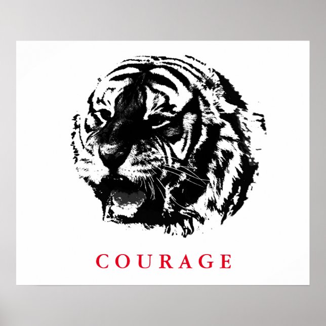 Posters de arte pop del tigre motivacional (Frente)