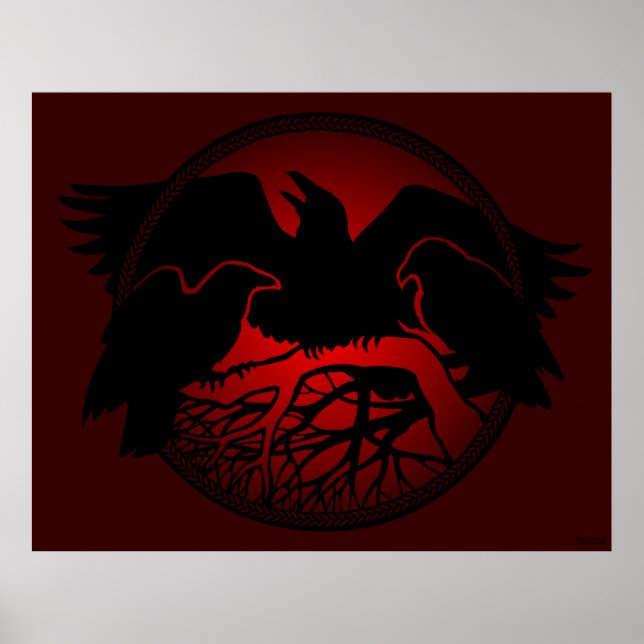 Posters de arte raven Arte nativo de vida silvestr (Frente)
