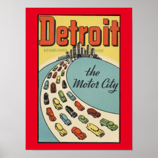 Posters de arte vintage de poster de Detroit
