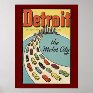 Posters de arte vintage de poster de Detroit