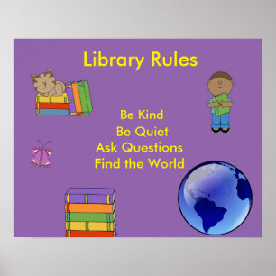 Posters de aula-Reglas de biblioteca
