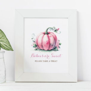 Posters de Baby Shower de calabaza rosa