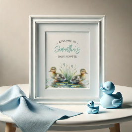 Posters de Baby Shower Duck signo de bienvenida az