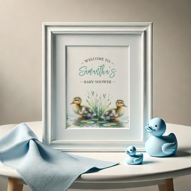 Posters de Baby Shower Duck signo de bienvenida az (Baby shower posters boy duck theme by Do Tell A Belle)