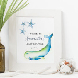 Posters de Baby Shower Under the Sea Blue Whale