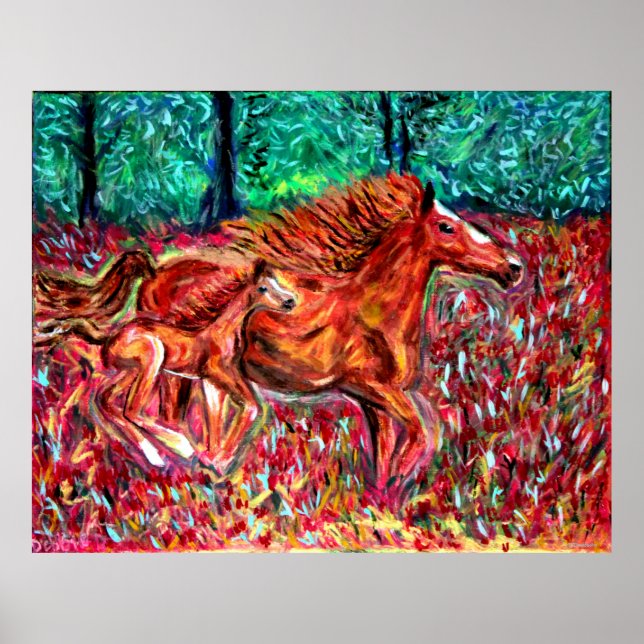 Pósters de caballos salvajes Arte de Debbie Davids (Frente)