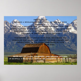 POSTERS de cabaña de la montaña DESIDERATA