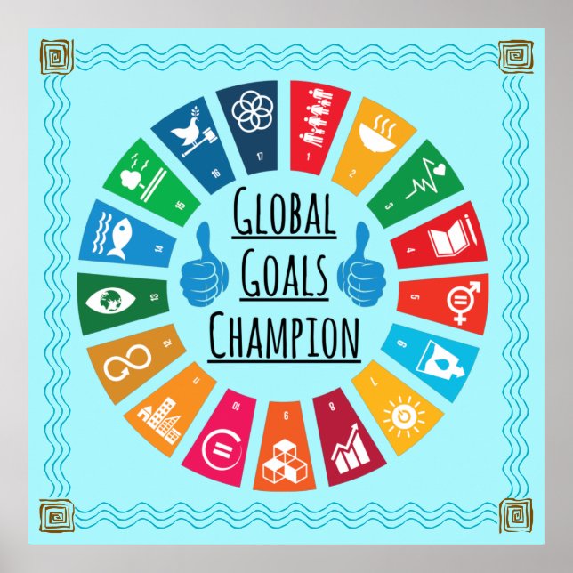 Pósters de Campeones de Objetivos Globales Decorac (Frente)