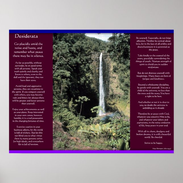 POSTERS de cascadas DESIDERATA 6 (Frente)
