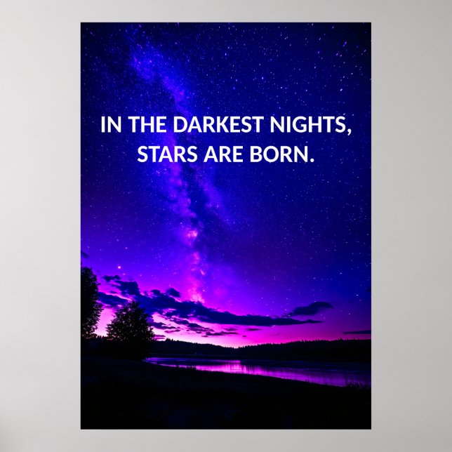 Posters de citas de inspiración de cielo nocturno (Frente)