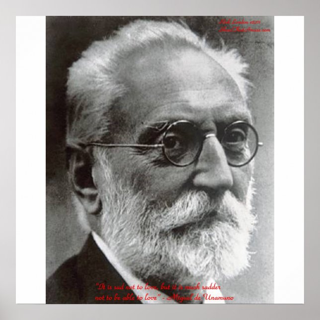 Pósters de citas de Miguel de Unamuno Capaz de Ama (Frente)