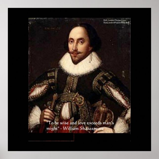 Pósters de citas de Shakespeare "Amor/Poder" (Frente)