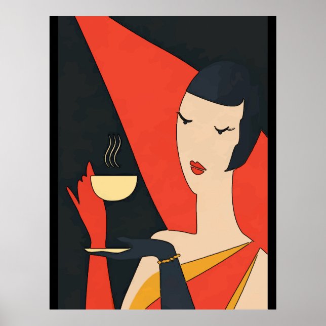 Posters de Coffee Vintage Lady (Frente)