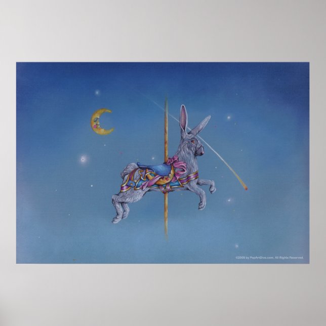 Posters de Conejo de Carrusel, Bella Artes (Frente)