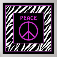 Posters de decoración de paredes de señas de paz d