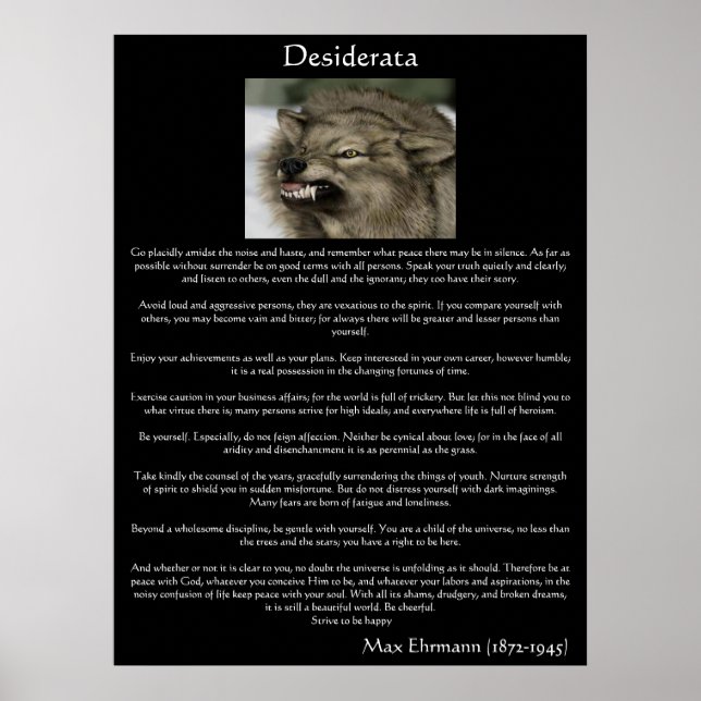 Posters de Desiderata Gray Wolves (Frente)