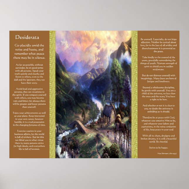 Posters de Desiderata Mountain View (Frente)