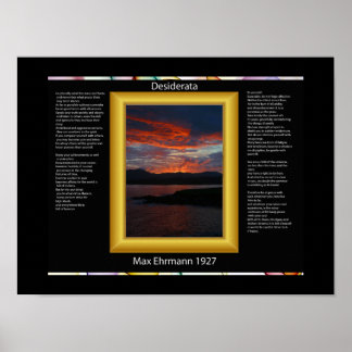 POSTERS de DESIDERATA Ocean SunRising