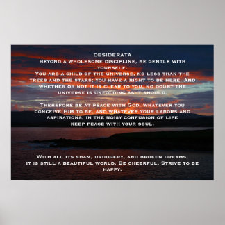 POSTERS de DESIDERATA Ocean Sunset