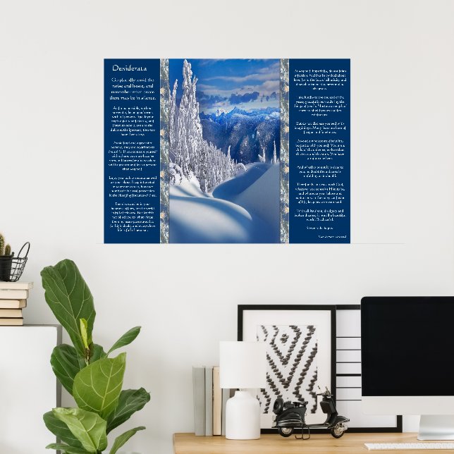 Posters de Desiderata Snow Top Mountains (Oficina en casa)