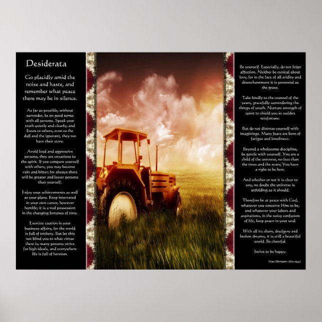 Posters de desiderata tractor (Frente)
