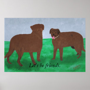 Pósters de Dos Perros Seamos amigos