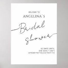 Posters de ducha de novia de diseño moderno.