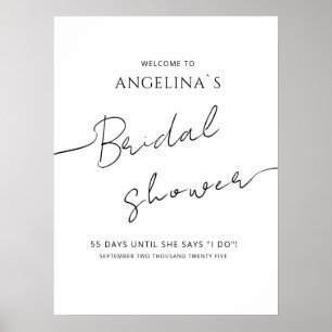 Posters de ducha de novia de diseño moderno.