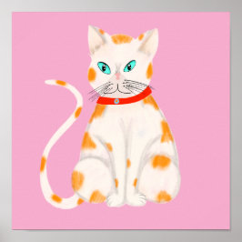 Posters de gato naranja y blanco