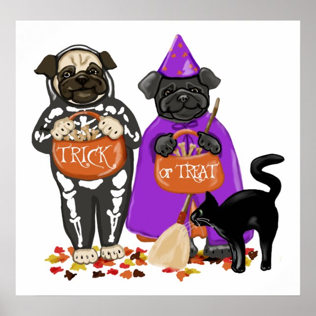 Posters de halloween con truco de personalizable o (Frente)